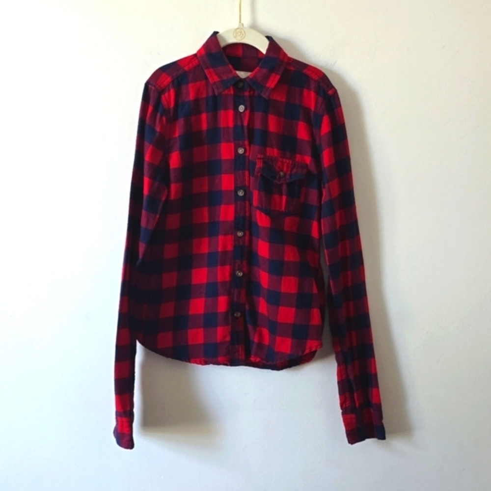 Abercrombie Kids Buffalo Plaid Long Sleeve Shirt Girl's sz Small